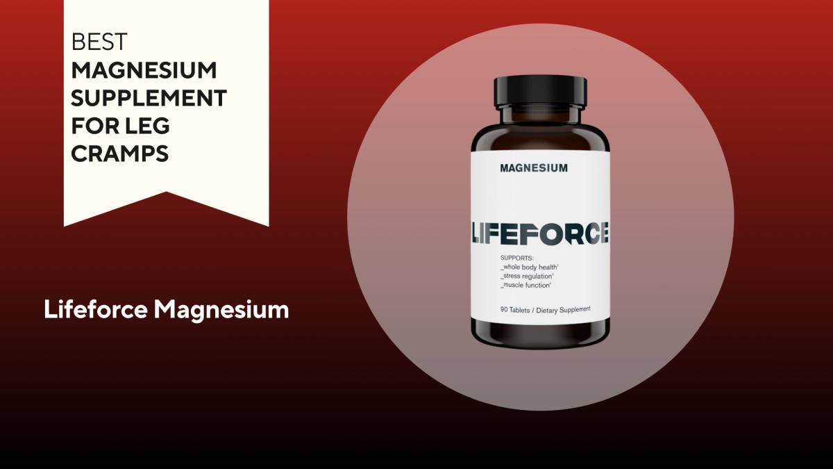 An image of a bottle of Lifeforce Magnesium against a red background.